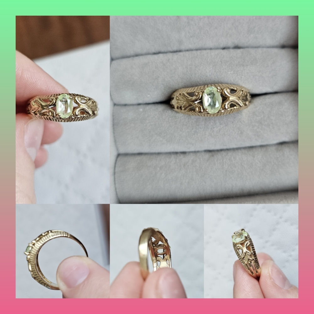 Authentic Gold with Precious Jewel Medival Princess Ring